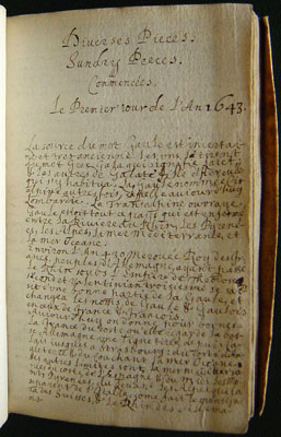 Image of Boyle's student notebook (Royal Society MS 44 © The Royal Society)
