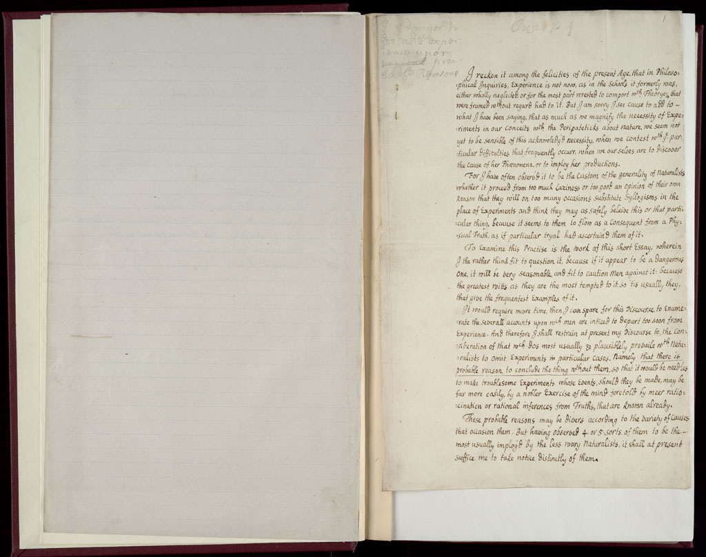 Boyle Papers Volume 9 Fol. 1r