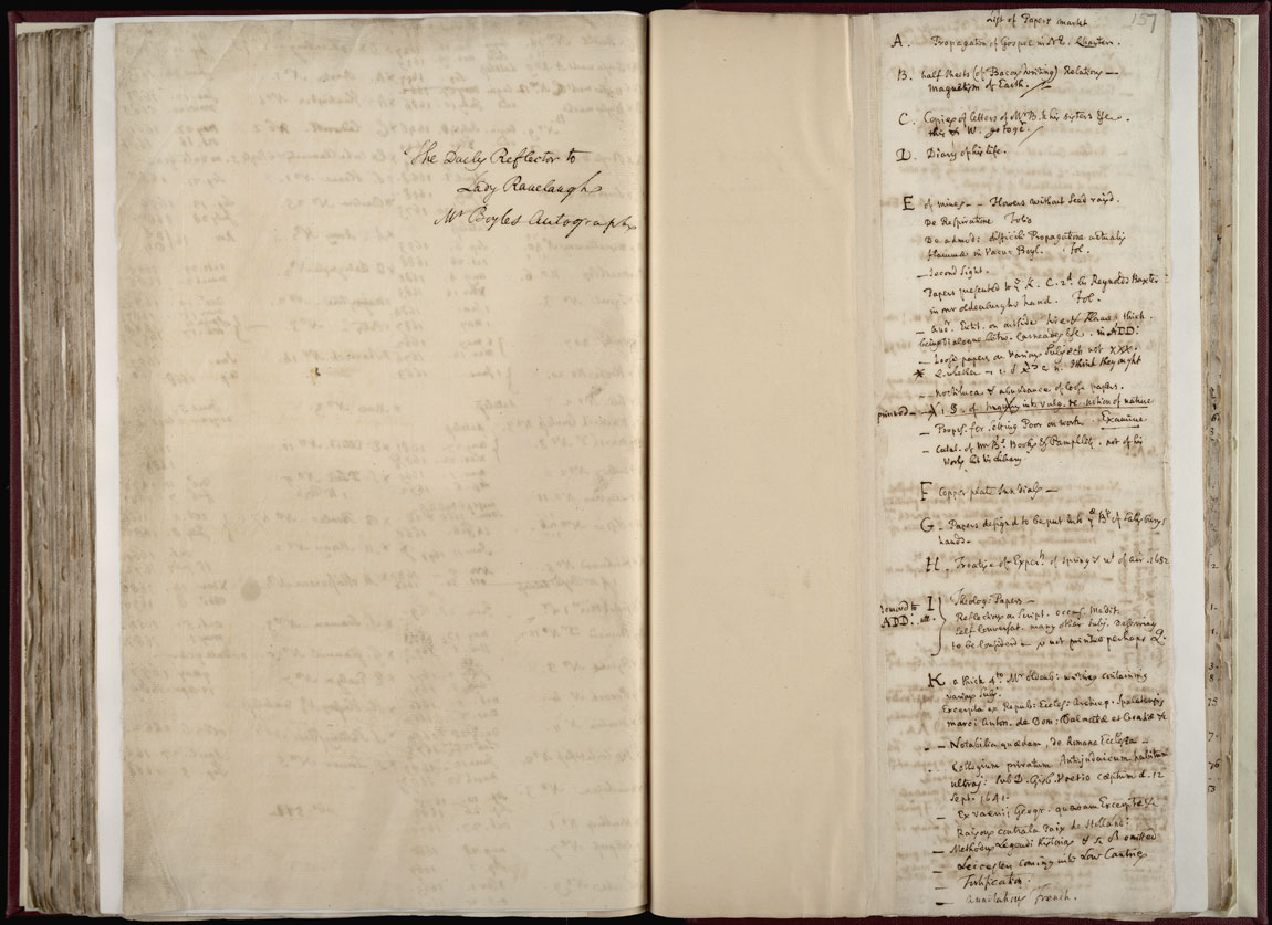 Boyle Papers Volume 36 Fol. 156v-157r